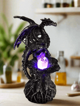 Load image into Gallery viewer, Dragon Guardian with LED Light Fantasy Sculpture Mythical Statue Ornament
