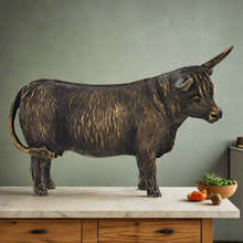 Load image into Gallery viewer, Bronze Effect Highland Cow Sculpture Ornament Country House Sculpture