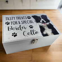 Load image into Gallery viewer, Border Collie Wooden Treats Box Dog Food Storage Container Dogs Canine Gifts