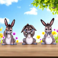 Laden Sie das Bild in den Galerie-Viewer, Farm Animal Wisdom Figurines Three Wise Donkeys Ornament Easter Statue Gift