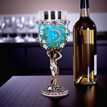 Load image into Gallery viewer, Triple Moon Goddess Maiden Goblet Chalice Wiccan Pagan Celtic Altar Drink Cup