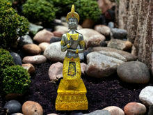 Load image into Gallery viewer, Serene Thai Buddha Statue with Glittering Glass Mosaic – Traditional Spiritual Decor, Resin Figurine, 26 cm