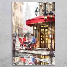 Load image into Gallery viewer, Romantic Bistro Art Tile MacNeil Studios - Ceramic Wall Decor 30x20 cm | Café Scene Painting | Ready to Hang