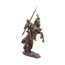 Laden Sie das Bild in den Galerie-Viewer, Medieval Knight on Horse Figurine Armoured Cavalry Statue Bronze Effect 45.9cm
