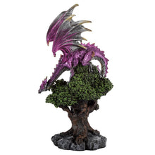 Load image into Gallery viewer, Majestic Purple Gothic Dragon Figurine Large Resin Fantasy Statue Ornament 31 cm
