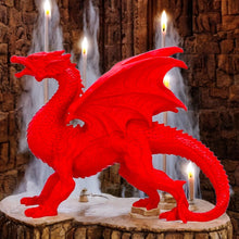 Load image into Gallery viewer, Red Dragon Figurine Fierce Fantasy Creature Ornament Gothic Mythical Sculpture