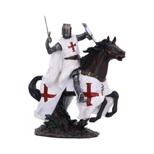 Laden Sie das Bild in den Galerie-Viewer, Medieval Templar Knight Statue Crusader Warrior Sculpture Historical Horse Rider