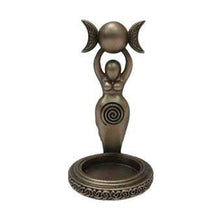 Load image into Gallery viewer, Spiral Goddess Tea Light Holder 12cm - Exclusive Bronze Wiccan Candle Holder