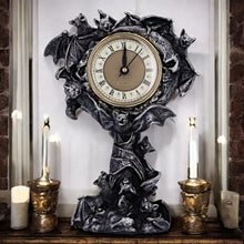 Load image into Gallery viewer, Gothic Bat Mantel Clock Vampire Bats Home Decor Nemesis Now 28cm