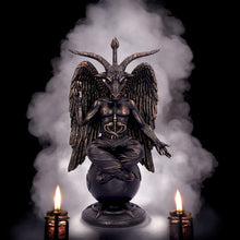 Laden Sie das Bild in den Galerie-Viewer, Large Antiquity Baphomet Occult Figurine 38cm Gothic Decor, Hand-Painted Resin Ornament