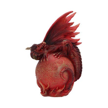 Laden Sie das Bild in den Galerie-Viewer, Gothic Fiery Crimson Mars Dragon Fantasy Statue Martian globe Mythical Decor