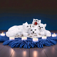 Laden Sie das Bild in den Galerie-Viewer, Wolf Family Figurine with Playful Pups Wildlife Decor Sculpture Animal Ornament
