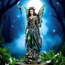 Load image into Gallery viewer, Fantasy Night Spirit Fairy Statue Gothic Moon Sorceress Enchanted Figurine Statue
