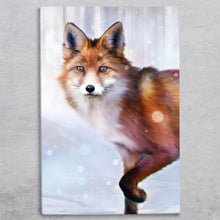 Load image into Gallery viewer, FOX IN SNOW FALL Ceramic Art Tile P.F. Johnson 30x20 cm | Wall Decor | Christmas Gift Box"