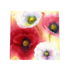 Load image into Gallery viewer, Four Poppies Ceramic Art Tile 20x20cm Wall Decor | Ready to Hang | Floral Artwork