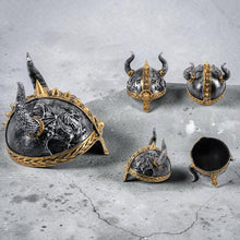 Load image into Gallery viewer, Dragon Engraved Viking Helmet Ornament Nordic Warrior Medieval Home Display Figure