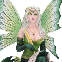 Load image into Gallery viewer, Enchanting 49.5cm Green Fairy Figurine with Dragon - Hand-Painted Fantasy Resin Sculpture