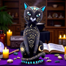 Laden Sie das Bild in den Galerie-Viewer, Gothic Palmistry Cat Statue Wiccan Mystical Figurine Astrology Witch Home Decor