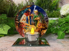 Load image into Gallery viewer, Exquisite Nativity Kings Glass Votive Light Holder Christianity Candle Holder