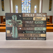 Load image into Gallery viewer, Rustic Christian Wall Sign Metal Plaque Trust God Cross Faith Quote Home Decoration