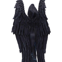 Load image into Gallery viewer, Femme Fatale Scholar Angel Statue Gothic Hooded Winged Book Skull Fantasy