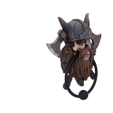 Load image into Gallery viewer, Viking Skull Door Knocker Norse Warrior Mythical Decor Gothic Home Ornament