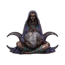 Load image into Gallery viewer, Triple Moon Goddess Statue 36cm | Bronze Finish Wiccan Decor | Handcrafted Resin