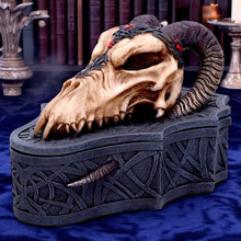 Laden Sie das Bild in den Galerie-Viewer, Fantasy Gothic Dragon Skull Box Monte Moore Design Collectible Trinket Storage