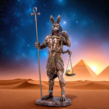 Laden Sie das Bild in den Galerie-Viewer, Egyptian Anubis Figurine Mythological Statue God of Death with Ankh and Scales
