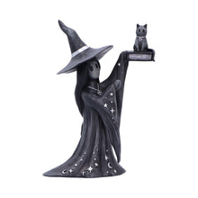 Laden Sie das Bild in den Galerie-Viewer, Little Souls Shimmer Witch Figurine Cat Spell book Gothic Altar Wiccan Art Decor