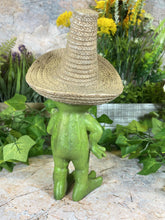 Load image into Gallery viewer, Hilarious Resin Frog with Sombrero: Quirky 21.5-inch Garden Ornament for Fun-Loving Spaces-OsirisTradingUK