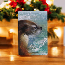 Load image into Gallery viewer, Otter Looking Out Ceramic Art Tile by David Finney - 30x20 cm - Ready to Hang - Unique Gift for Nature Lovers