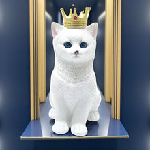 Load image into Gallery viewer, Majestic Royal Cat Figurine Regal White Feline Ornament Animal Sculpture Decor