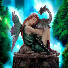 Load image into Gallery viewer, Enchanting Fairy with Dragon Figurine - Fantasy Ornament Home Decor Statue 12cm