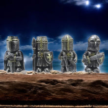 Load image into Gallery viewer, Set of 4 Miniature Templar Knight Figurines – Medieval Warrior Resin Statues – 6.7cm