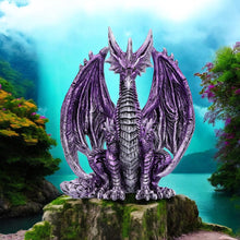 Load image into Gallery viewer, Fantasy Dragon Figurine - Gothic Collectible Purple Resin Statue Ornament 18cm