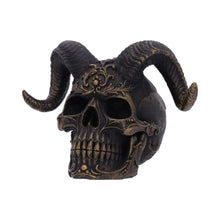 Laden Sie das Bild in den Galerie-Viewer, Diabolus Horned Skull Figurine Gothic Demon Skull Ornament Halloween Horror Statue