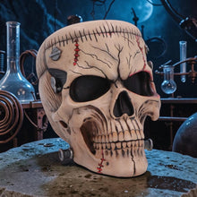 Load image into Gallery viewer, Frankenstein Monster Skull Ornament 15.1cm Gothic Horror Stitched Head Halloween Gift