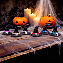 Load image into Gallery viewer, Positive Energy Witch’s Hats Set of 6 Miniature Wiccan Ornaments Spiritual Decor