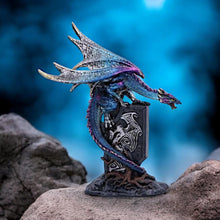 Load image into Gallery viewer, Blue Gothic Dragon Figurine - Fantasy Resin Ornament Statue Home Decor 17.5cm
