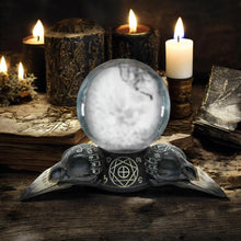 Load image into Gallery viewer, Raven Crystal Ball Holder Gothic Alchemy Decor Occult Sphere Stand Witchcraft