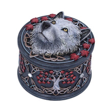 Load image into Gallery viewer, Guardian Wolf Trinket Box Storage Celtic Keepsake Fantasy Art Decor Ornament