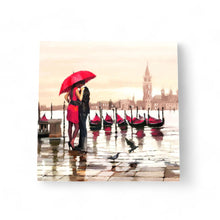 Load image into Gallery viewer, Meet Me in Venice 1 Ceramic Art Tile - MacNeil Studios 20x20 cm - Wall Art Decor Romantic Venice Scene Ready to Hang