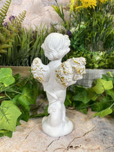 Load image into Gallery viewer, Adorable Cherub Holding Flowers Exquisite Resin Sculpture Angel Statue 19 cm-OsirisTradingUK
