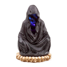 Laden Sie das Bild in den Galerie-Viewer, Hooded Grim Reaper Incense Burner | Spooky Gothic Decor | LED Skull Base Ashcatcher
