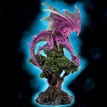 Load image into Gallery viewer, Majestic Purple Gothic Dragon Figurine Large Resin Fantasy Statue Ornament 31 cm