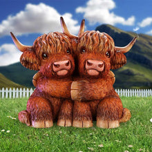 Load image into Gallery viewer, Highland Hug Figurine – 14.5cm Adorable Highland Cow Ornament
