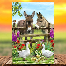 Load image into Gallery viewer, MacNeil Studios Donkeys Over the Fence Ceramic Art Tile 30x20cm Wall Decor