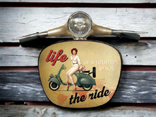 Load image into Gallery viewer, Inspirational Scooter Wall Art - Vintage Vespa Style Decor Headlight, Motivational Life Quote Home Accent-OsirisTradingUK
