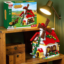 Laden Sie das Bild in den Galerie-Viewer, Farm Windmill 336pc Construction Puzzle Granary Model Country Toy Playset